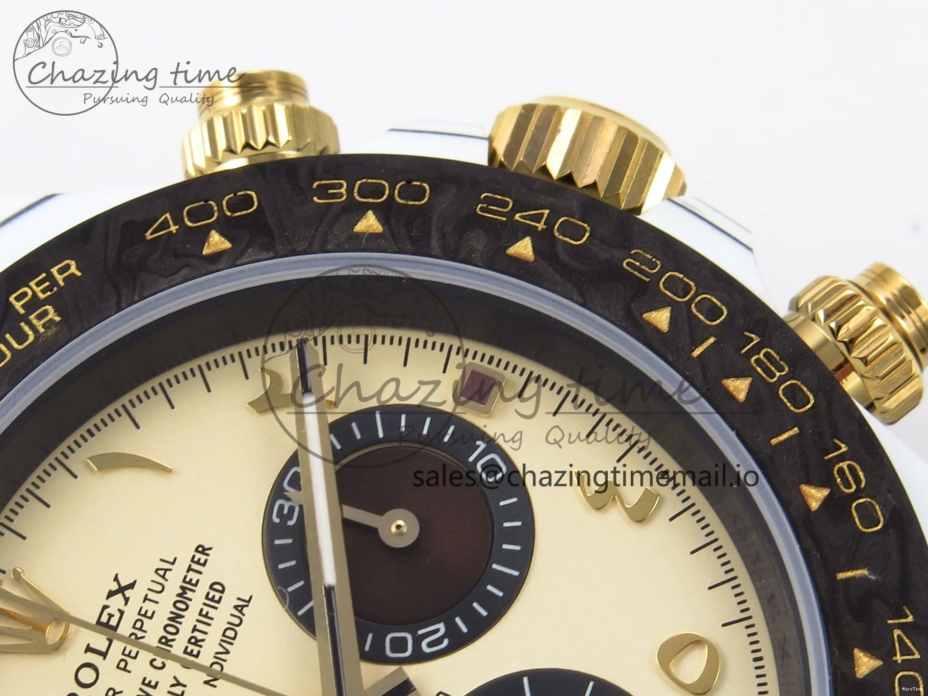 MiroTime 0118 Refined Daytona DIW “DESERT EAGLE”  White Carbon DIWF 1:1 Best Edition Cream Brown Dial on Brown Nylon Strap SH 1074